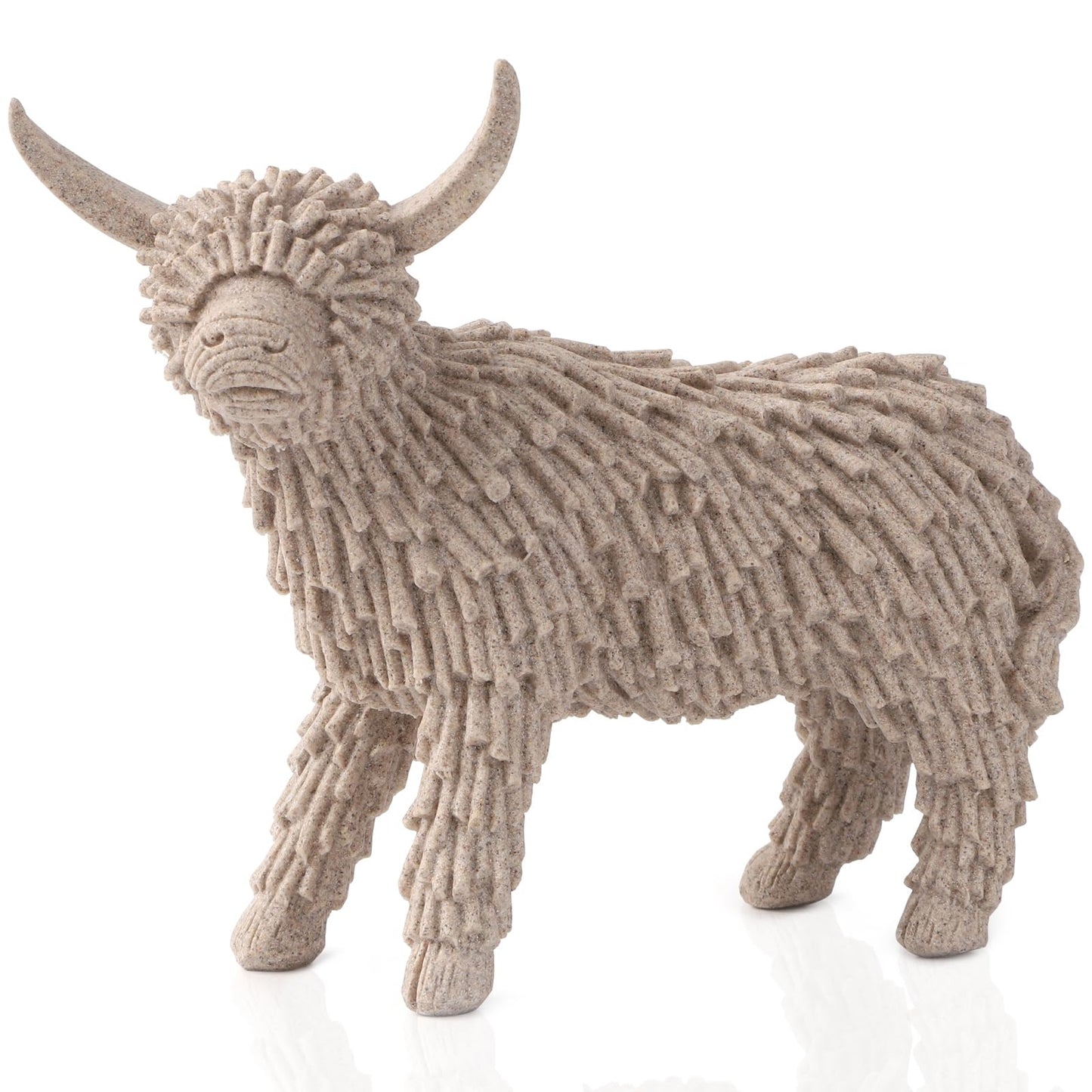 UDKKMK Yak Figurine Decor for Shelf Living Room Bedroom Bookshelf CoffeTable and Office Display,Symbolizes Resilience, Strength, and unwavering,Unique Gift for Mens Womens or Friends (Sandstone)