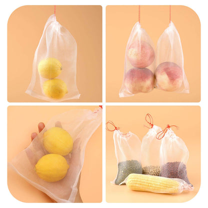 Kikhope 100Pcs Fruit Protection Bags, 6"x4" Garden Netting Bags with Drawstring, Fruit Netting Bags, Netting Barrier Bags for Protecting Fruits and Vegetables
