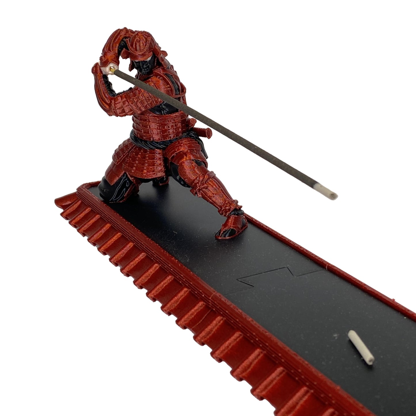Incense Holder with Storage Box Japanese Samurai Warrior Incense Burner Ash Catcher Asian Spiritual Zen Meditation Gift Traditional Art