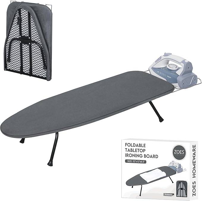 Metal Mesh Panel Tabletop Ironing Board | Foldable Iron Board | Heavy Duty