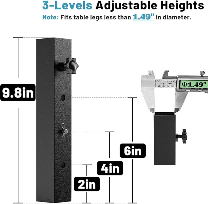 4-Pack Adjustable Folding Table Legs Extenders, Heavy-Duty Steel Furniture