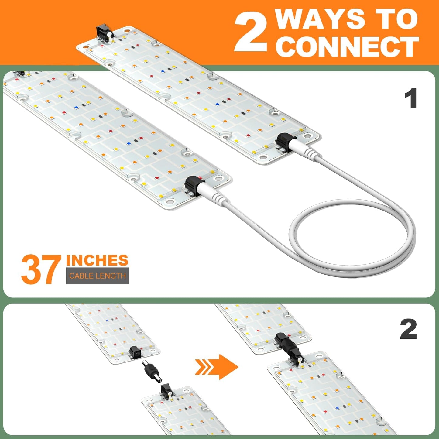 DOMMIA Grow Lights, 40W Linkable Grow Lights for Indoor Plants Full Spectrum, 6/12/16h Timer, Dimmable Ultra-Thin Plant Lights for Indoor Growing, Pinkish White, 1-Set
