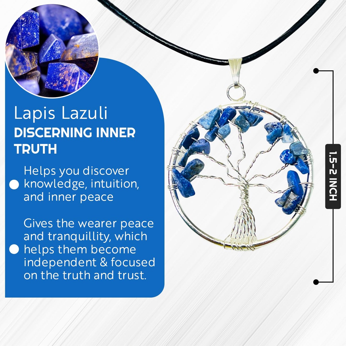 AstraVeda Lapis Lazuli Crystal Tree Sculpture, 10-12 inches, 300 Natural Crystals, Home Décor, Handmade Gift