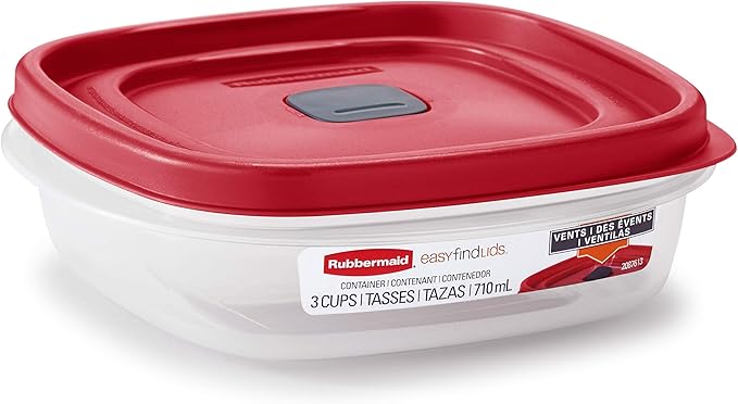 Rubbermaid EasyFindLids Food Storage and Organization Containers, Racer Red