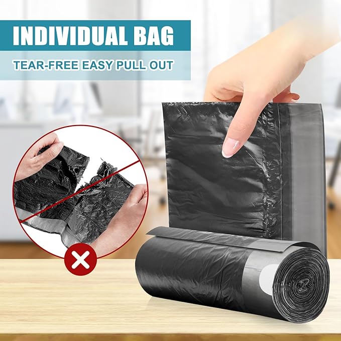 Small Trash Bags Drawstring 120 Count, JUKFITA Extra Strong 4 Gallon Garbage