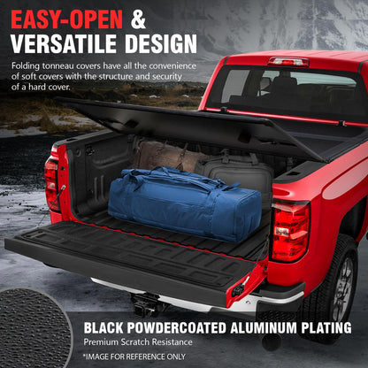 DNA MOTORING New Upgrade Truck Bed Top Hard Solid Tri-Fold Tonneau Cover Compatible with 99-06 Silverado Sierra 1500-3500 & HD / 2007 Silverado Sierra 1500-3500 & HD Classic 6-1/2' Beds, TTC-HARD-033