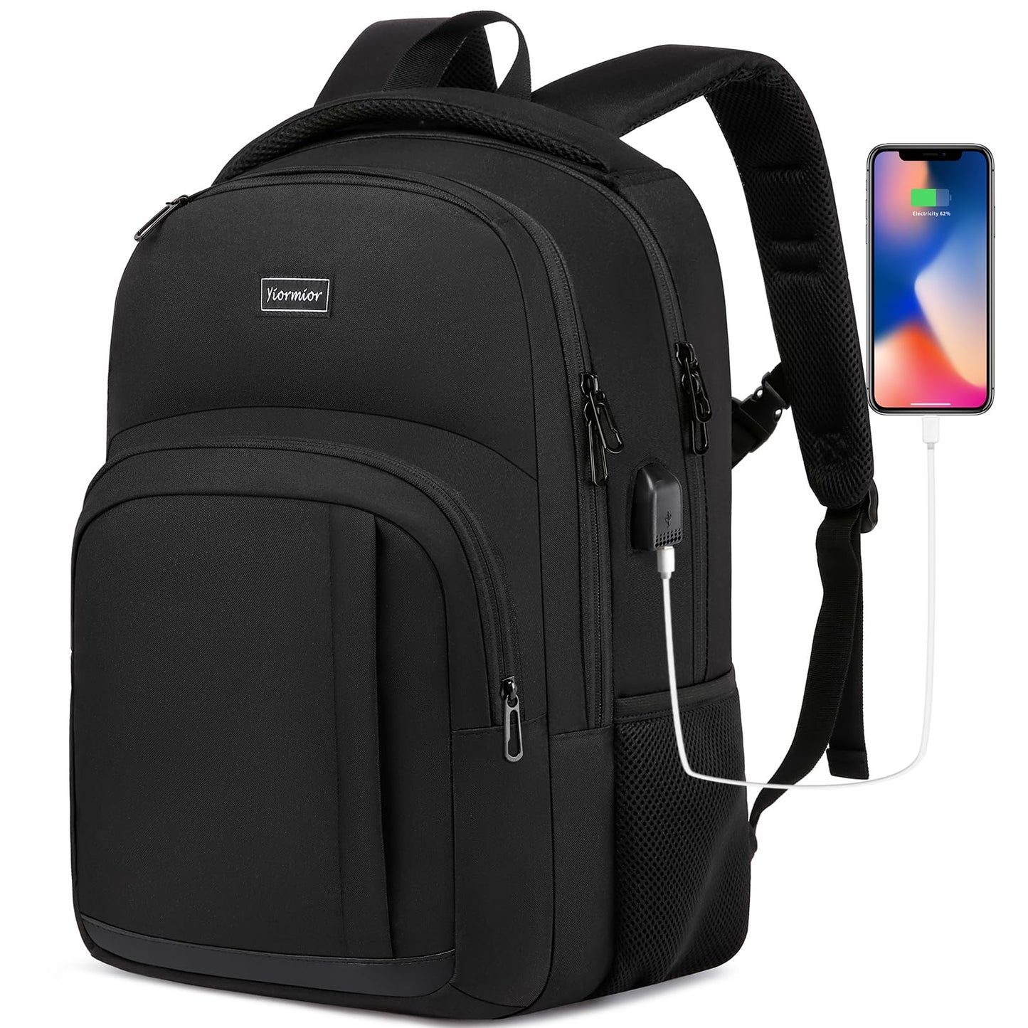 Backpack Men Women School Bags for Boys Girls, Laptop Backpack with USB Charging Port, Business Travel Anti Theft Durable Laptop Bag,Water Resistant Fits 15.6 Inch Laptop