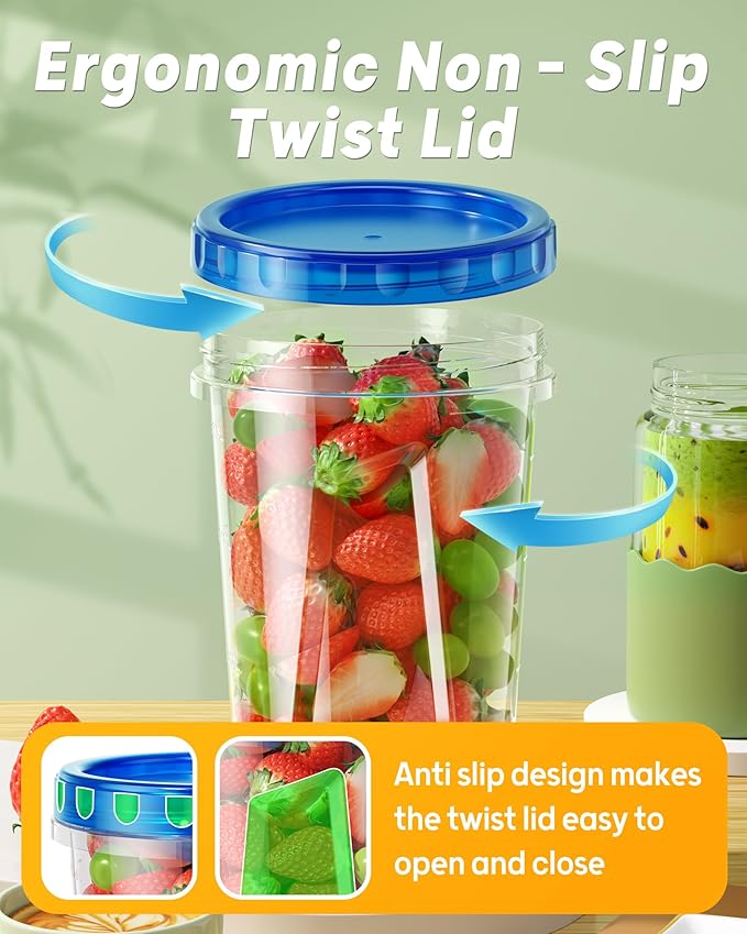 12 Pack-34 oz Freezer Storage Containers, Plastic Food Storage Containers
