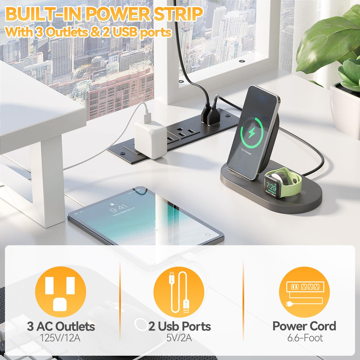 Aheaplus Small L Shaped Desk with Charging Port & LED Strip, Reversible L-Shaped Gaming Desk Computer Desk with Monitor Stand & Storage Shelf, Corner Desks Home Office Desk with Storage Bag, White