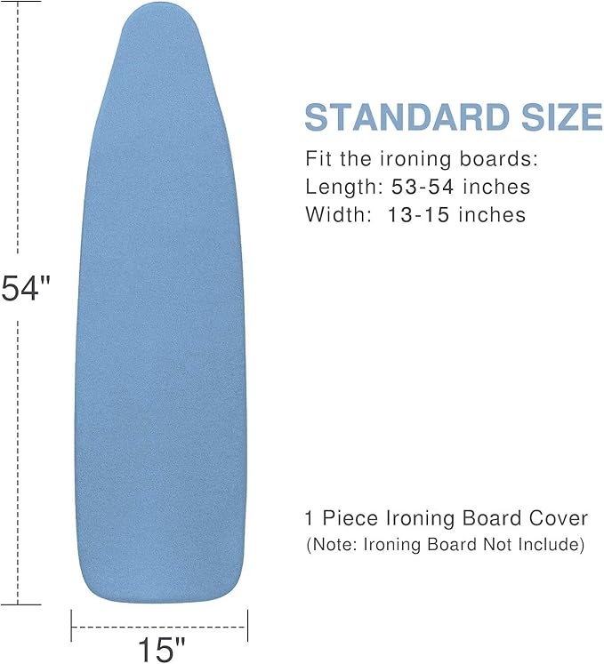 Ironing Board Cover and Pad, Standard Size 15x54, Thick Padding, Elastic Edge
