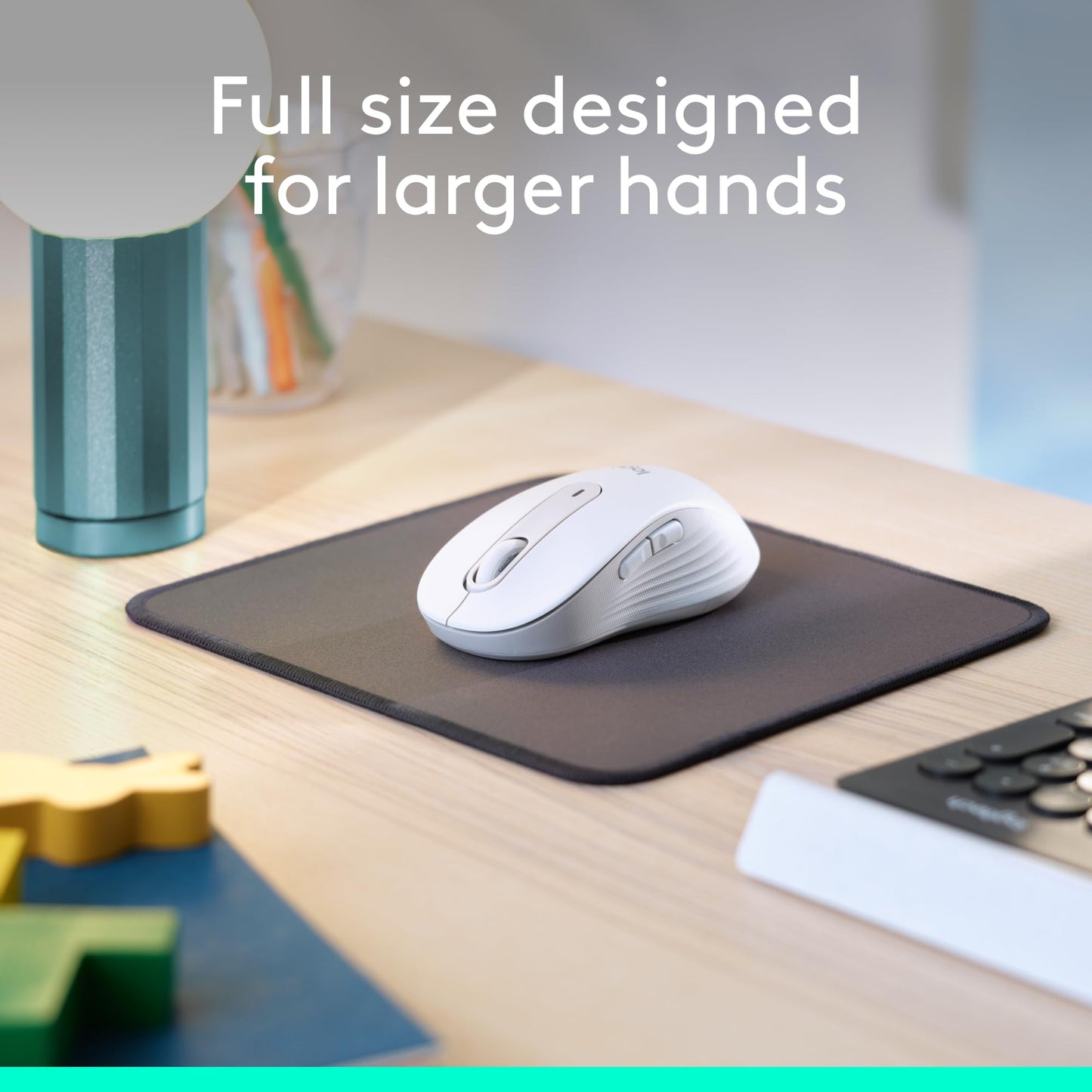 Logitech Wireless Mouse Signature M650 L Full Size - Large Hands, 2-Year Battery, Silent Clicks, Customizable Buttons, Bluetooth, PC/Mac/Chromebook - Black, Right-Handed, Large