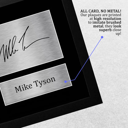 HWC Trading FR Mike Tyson Gift Signed FRAMED A4 Printed Autograph Boxing Gifts Print Photo Picture Display