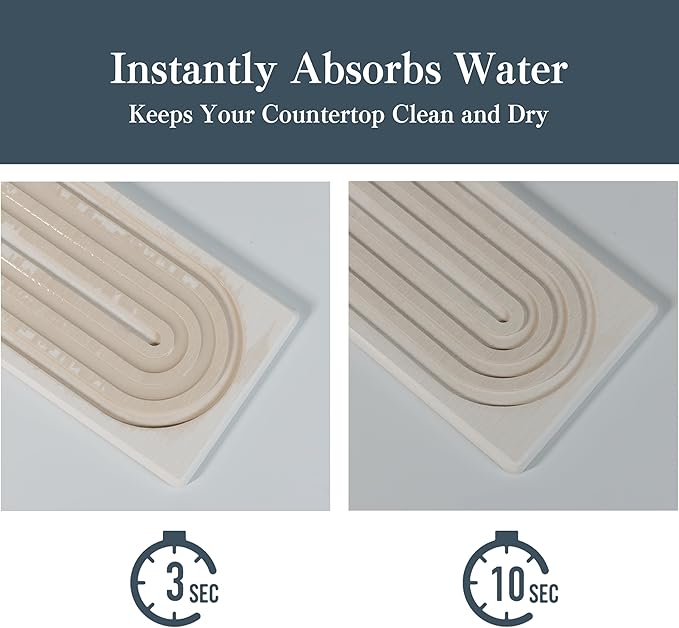 Stone Faucet Mat for Kitchen Sink, Quick Drying Mats, Water Absorbing Guard &