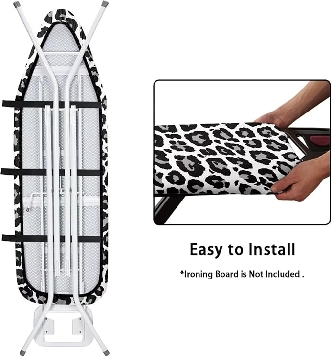 Black White Leopard Ironing Board Cover and Pad 15 X 54 Inch 3D Print Iron