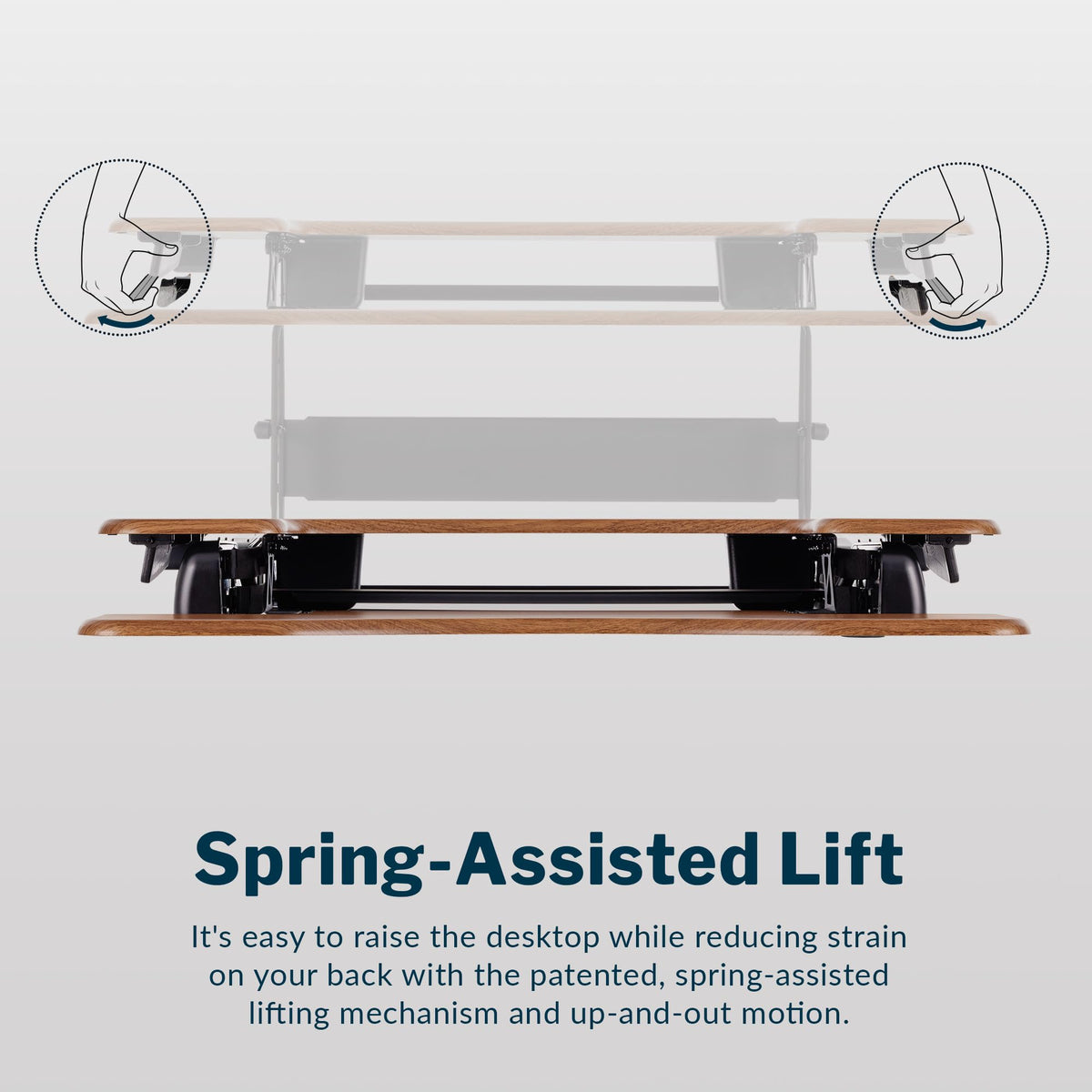 Vari VariDesk Pro Plus 36 Standing Desk Converter – 11 Height Settings + Spring Lift, 2 Tier Design, Keyboard Tray, Fits Desktops 36” Wide x 26.5" Deep – Delivers Fully Assembled (Walnut)