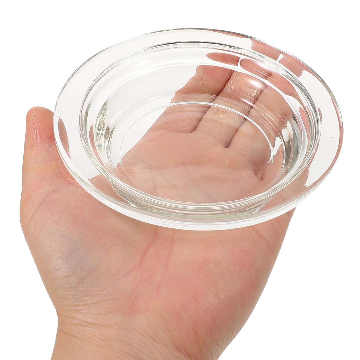 TOPPERFUN 2Pcs Replacement Wax Warmer Dish, 4.5in Glass Transparent Aromatherapy Essential Oil Diffuser Dishes for Home, Office, or Meditation