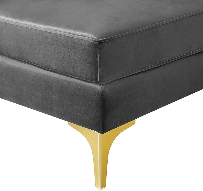 Modway EEI-3983-GRY Triumph Channel Tufted Performance Velvet Sectional Sofa