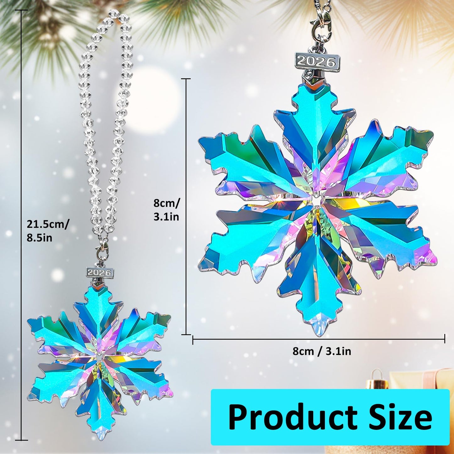 2026 Christmas Ornaments, Crystal Snowflake Ornaments, Pretty Beautiful
