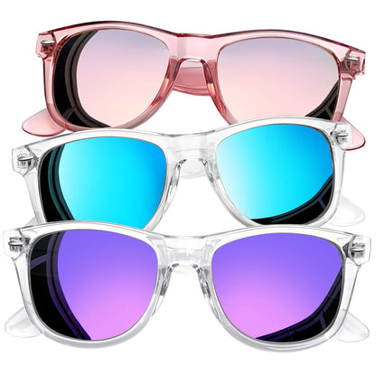 Joopin Oversized Square Sunglasses Polarized Sun Glasses UV Protection Clear Frame Shades for Women Men (All Pink + Blue + Purple)