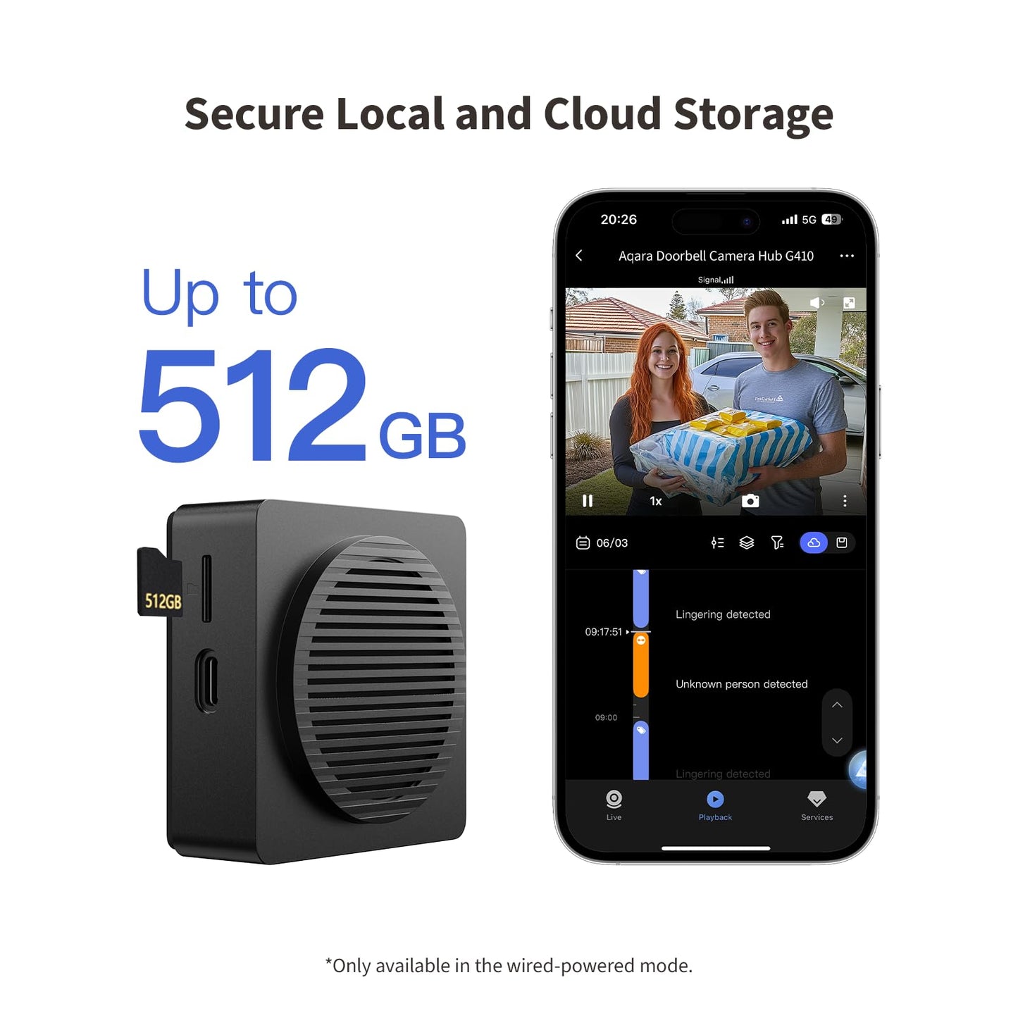 Aqara Smart Doorbell Camera G410 with Chime, 2K, HomeKit Secure Video, 2-Way Audio, Built-in Matter Hub, Wireless/Wired, Supports Apple Home, Alexa, Google, Home Assistant, 2.4G/5GHz Wi-Fi, Gray