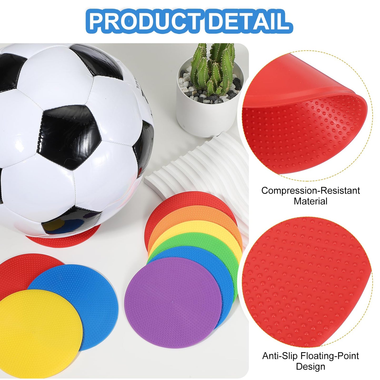 PATIKIL Spot Markers 4 Inch, 6 Pcs Non-Slip Floor Dots Agility Markers Flat Field Cones Poly Dots for Gym PE Speed Training Dance Soccer Basketball Sports, Red/Blue/Purple
