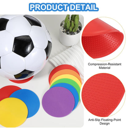 PATIKIL Spot Markers 4 Inch, 6 Pcs Non-Slip Floor Dots Agility Markers Flat Field Cones Poly Dots for Gym PE Speed Training Dance Soccer Basketball Sports, Red/Blue/Purple