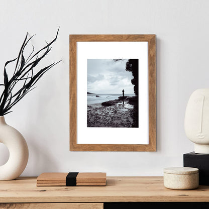 Brown Wooden Picture Frame A4 with Mount,Set of 3,A4 Picture Frame,A4 Poster Frame,certificate frame,Freestanding and Wall Mountable