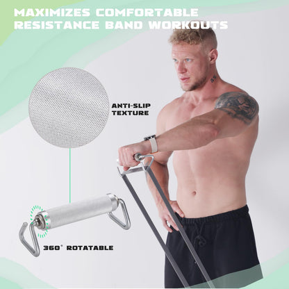 GEKU FIT Resistance Bands Handles, A Pair of Aluminum Fitness Handles for Resistance Band Exercises, Strength Training, and Home Gym (Aluminum Alloy Handles(Pair))