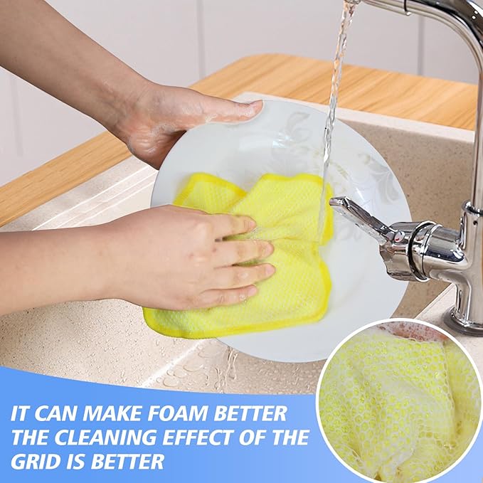 KinHwa Kitchen Washcloths for Dishes Absorbent Microfiber Dish Cloths Quick Dry