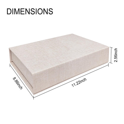 Sprsthai 8x10 Archival Photo Storage Box with Lid – Stackable Memory Keepsake Organizer for Photos, Certificates, Jewelry & Scrapbooking Supplies Beige