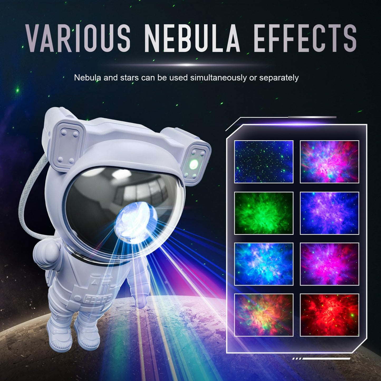 Astronaut Galaxy Projector Night Light - Star Projector Galaxy Light with Nebula Effects & Timer, Astronaut Space Starry Celling Lamp for Bedroom Kids Room, for Chrismas, Birthday, etc