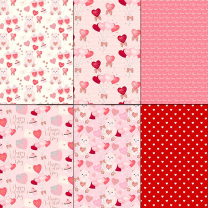 24 Sheets Scrapbooking Supplies Paper Christmas Scrapbook Paper 6"×6”, Cardstock Paper Assorted Patterned for DIY Decorative and Christmas and Valentine's Day( Love - A)