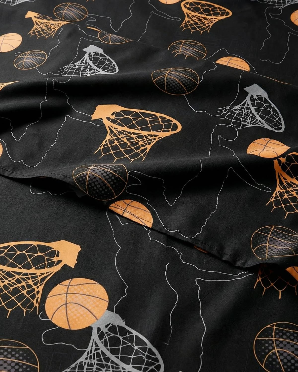 CGK Unlimited Kids Halloween Hoops Twin 3 Piece Sheet Set - Boys, Girls, Teens, Toddler - Easy Fit Deep Pockets - Soft, Cooling & Breathable Sheets - Cute, Cozy, Fade & Wrinkle Free - Machine Washable