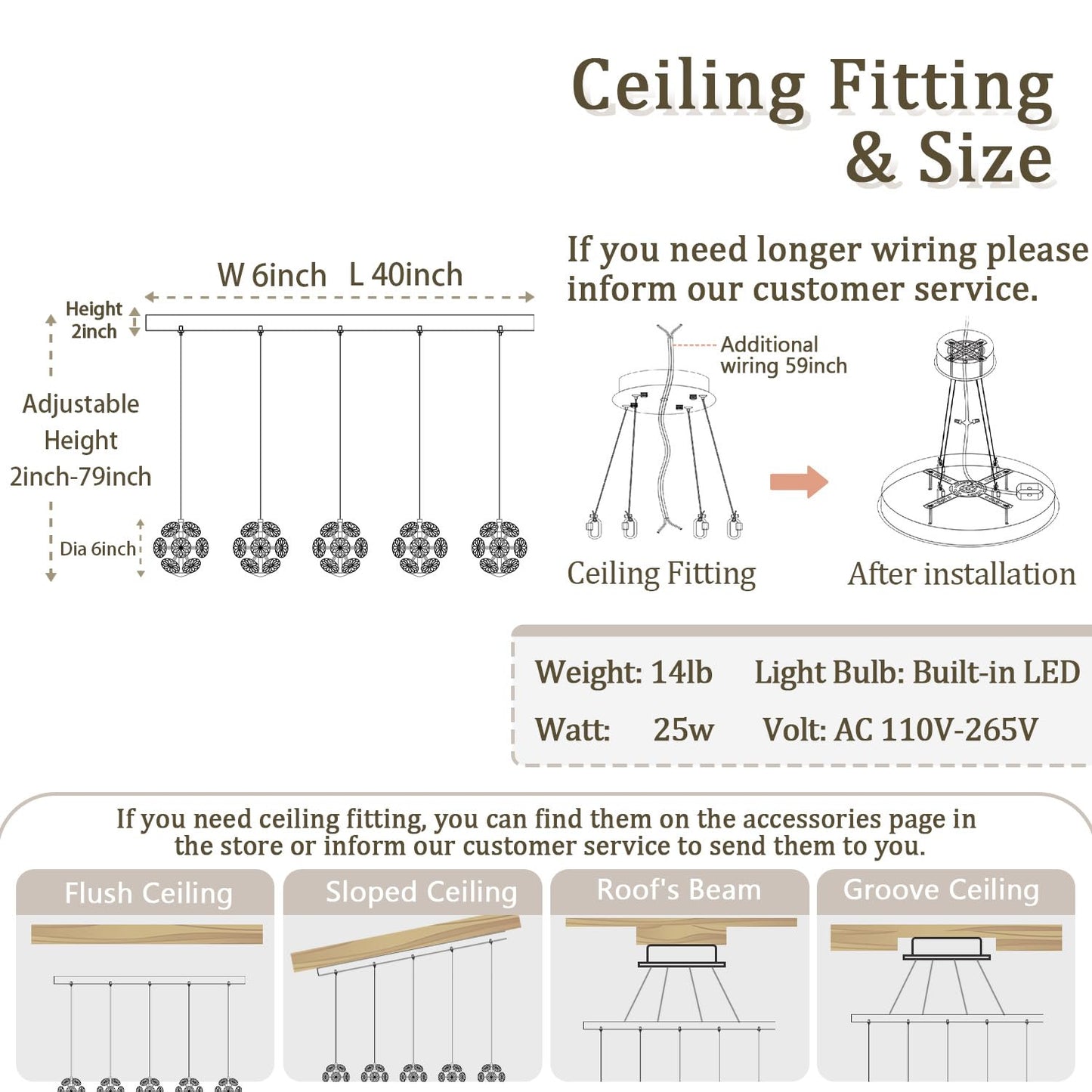 ykolupty 5-Lights Crystal Globe Pendant Light Kitchen Island Black Linear Chandeliers for Dining Room,LED Dimmable Globe Chandelier for Kitchen Living Room Foyer