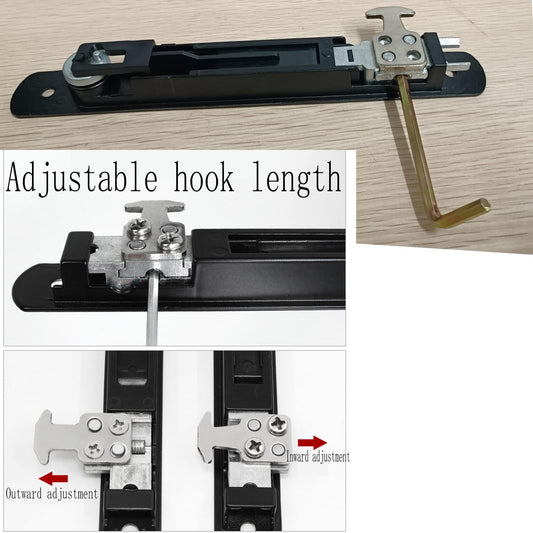 LINSHI Sliding Door Lock 2Pack Diecast Keyed Patio Sliding Door Handle Set for 1 in. to 1-1/8 in. Thick Sliding Glass Doors, Flush Mount, Keyed(Black)
