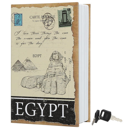 Diversion Book Storage Box,Secret Safe Can with Security Key,Hidden Stash Safe Box, Secret Containers for Money, Jewelry Documents or Valuables,Egypt