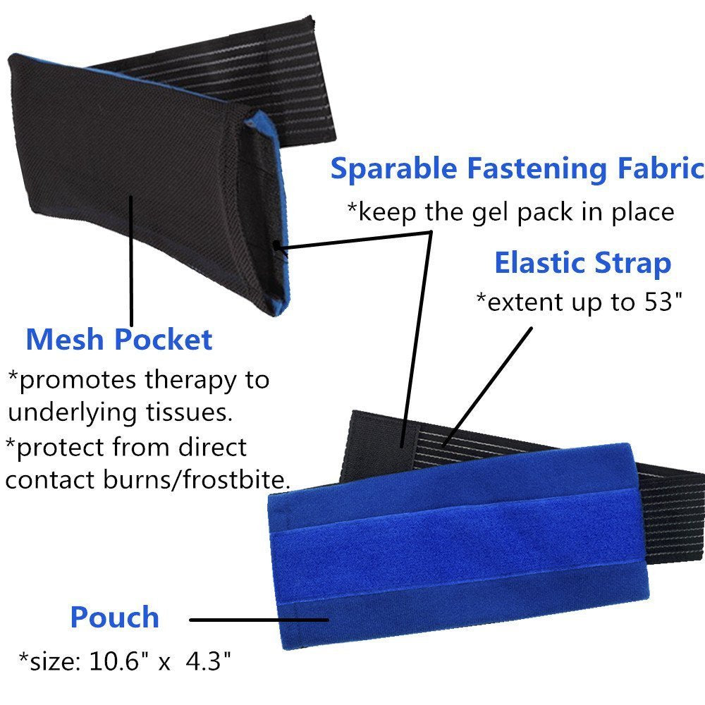 Headache Ice Pack Wrap with Strap, Reusable Gel Ice Pack for Injuries, Hot Cold Pack for Head Neck Knee Arms, 2 Flexible Gel Pack for Headache Relief, Migraine, Fever, Joint Pain, Muscle Soreness