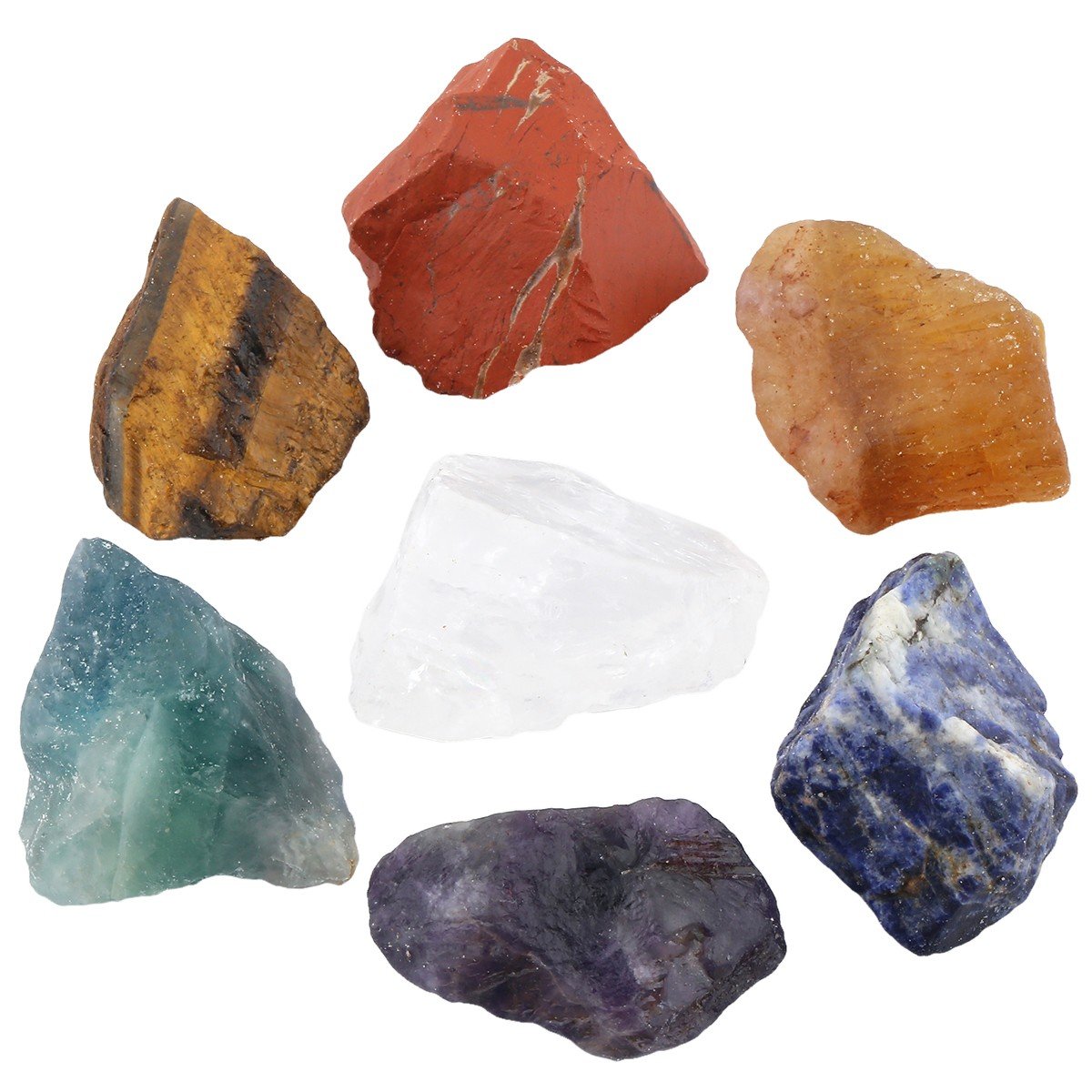 rockcloud Healing Crystal Kit,7 Chakra Stones Raw Crystals Reiki Blancing Meditation