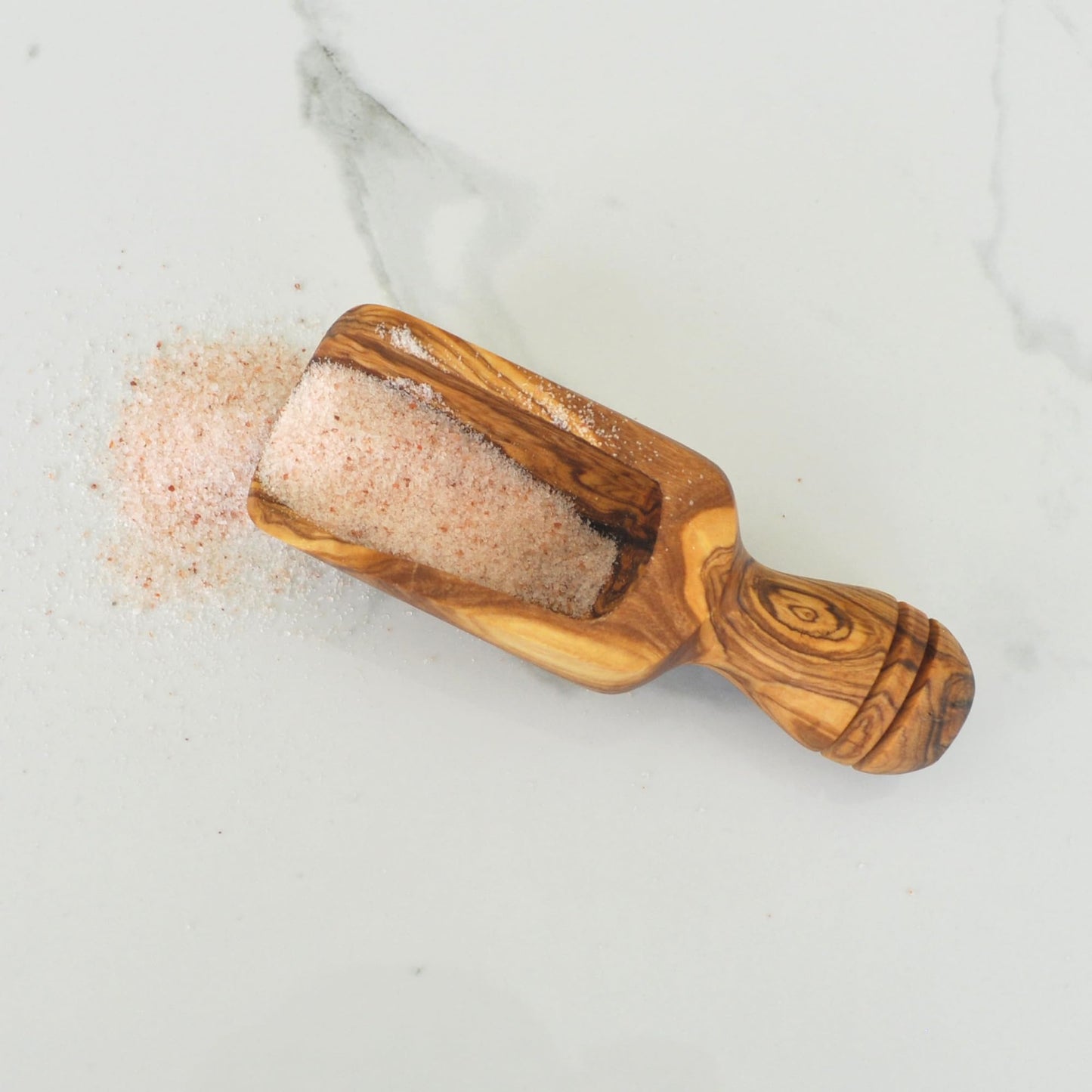 Naturally Med Olive Wood Large Salt Scoop/Bath Salts/Coffee/Flour/Kitchen Scoop
