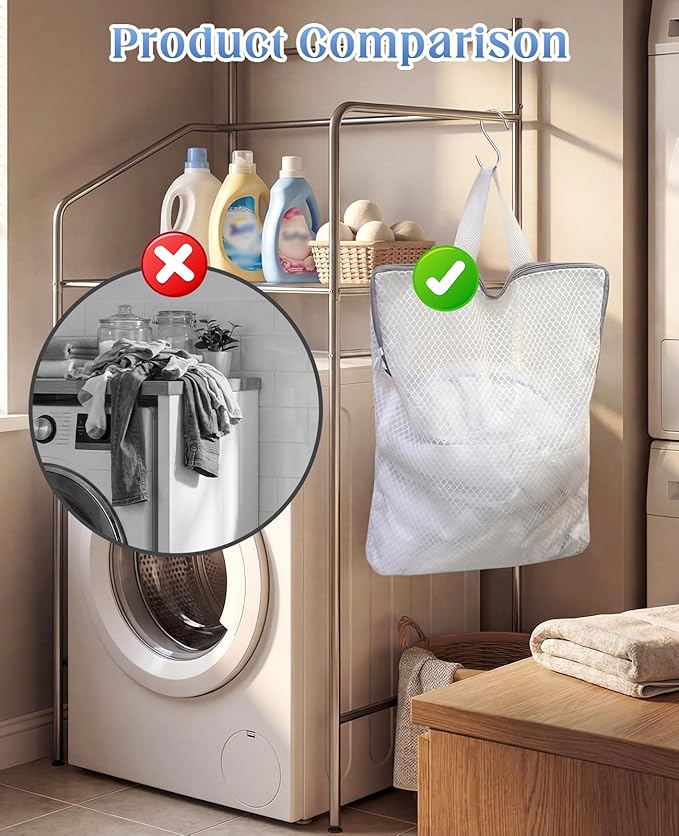 4 Pcs Mesh Hanging Laundry Bag