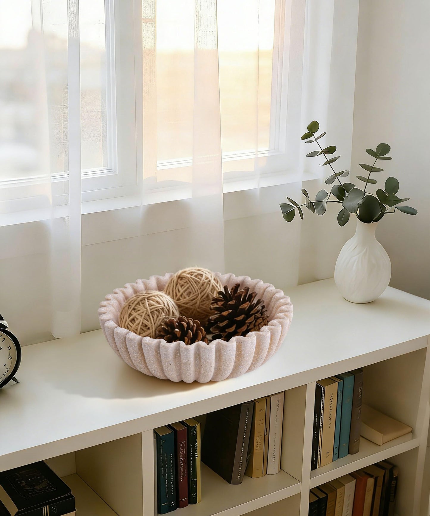 Zielozod Large Decorative Bowl for Home decor,Decorative Fruit Bowl for Kitchen Counter, Table Centerpieces, Modern Key Bowl for Entry Table, Coffee table(Beige)