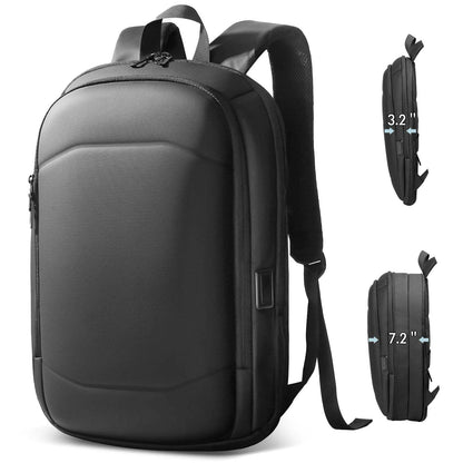 HEROIC KNIGHT Laptop Backpack, Expandable Business Travel Backpack with USB Charging Port, Water-Resistant Anti Theft Laptop Rucksack, Lightweight Computer Work Bag For Men Women, Fits 17.3 Inch-Black