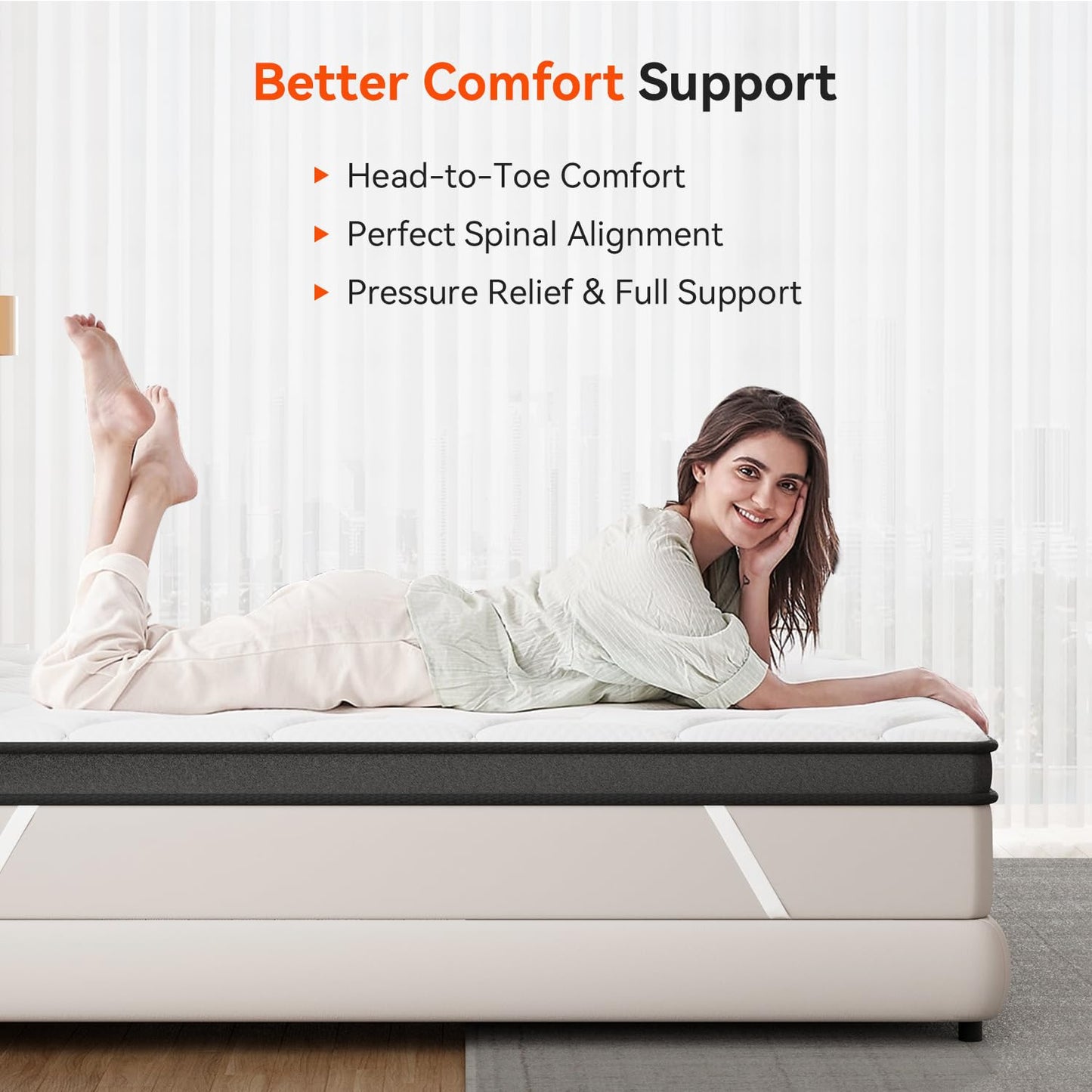 ELEMUSE 3 Inch King Memory Foam Mattress Topper, High Density Gel Foam Bed Toppers with Cooling Pillowtop for Back Pain Relief, Medium Firm Mattress Pad for Comfort Body Support
