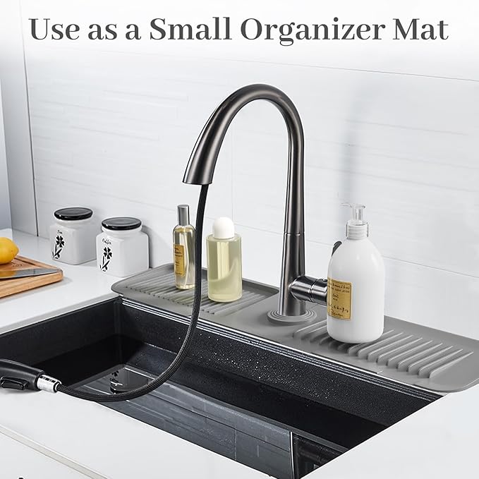 PoYang 24 Inch Faucet Mat for Kitchen Sink Splash Guard Behind Faucet, Sink