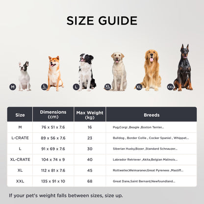 Bedsure Large Dog Bed Washable - Orthopedic Dog Bed and Mattress Mat for Dog Crate with Removable Plush Sherpa Cover, Gifts for Dog, Grey, 91x69x7.6cm