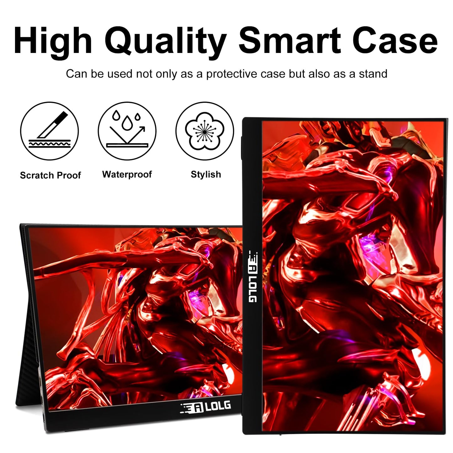 10.5''Portable Monitor for latop ,2K FHD 60HZ Laptop Monitor Screen,USB-C and HDMI Inputs, Ultra-Slim IPS Panel with HDR and Premium Smart Cover & Speakers for Laptop,PC,Phone,PS4/5,Switch,Mac,Xbox