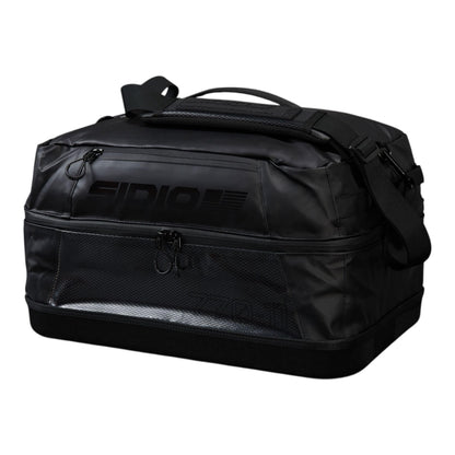 SIDIO Duffel Bag With Storage Bin - Heavy Duty Storage Crate Carrier - Includes Travel Bag, Full-Size Standard Container, and Two Dividers Compatible Organizer Bins (Black)