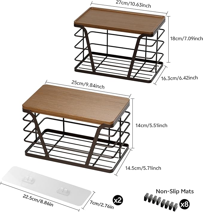2 Pack Stackable Kitchen Organization, Counter Organizers and Pantry