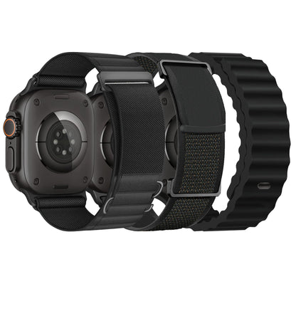 3 Pack Compatible with Apple Watch Ultra 2 Band 49mm 46mm 45mm 44mm Men Women,Breathable Trail Loop+Alpine Loop+Ocean Sport Band for iWatch Ultra2/Ultra Series 10 46 mm/9/8/7/6/SE/5/4/3