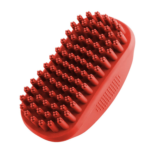 Tuff Pupper Dog Bath Brush, Silicone Pet Hair Remover Brush for Shampooing & Massaging Dogs, Dog Washing Brush with Soft Rubber Bristles Gently Removes Loose & Damaged Fur